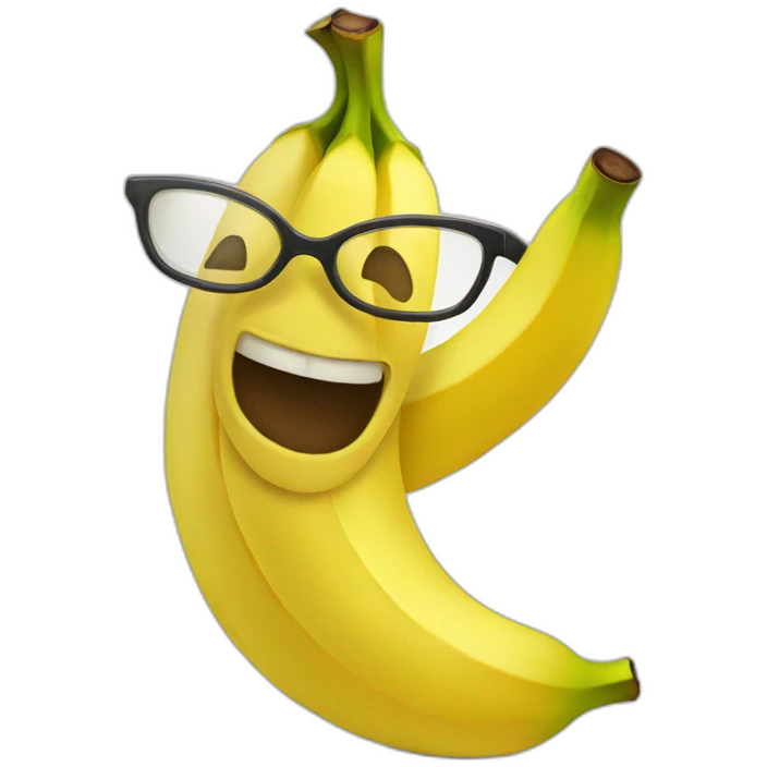 A banana partying emoji