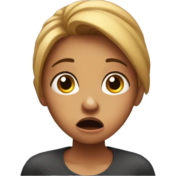 Girl very scared  emoji