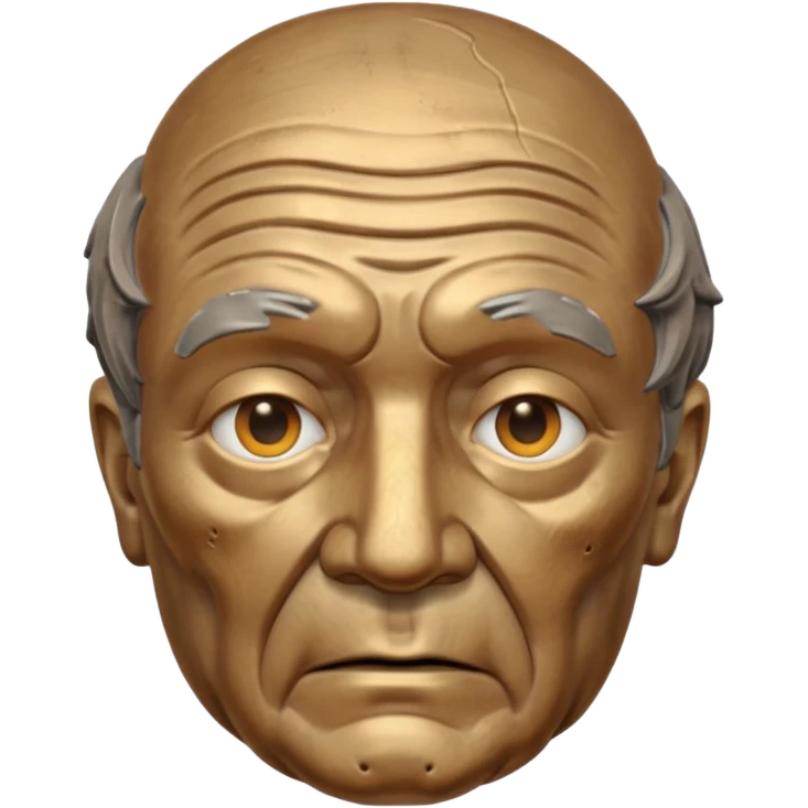 bronze aged man head statue emoji