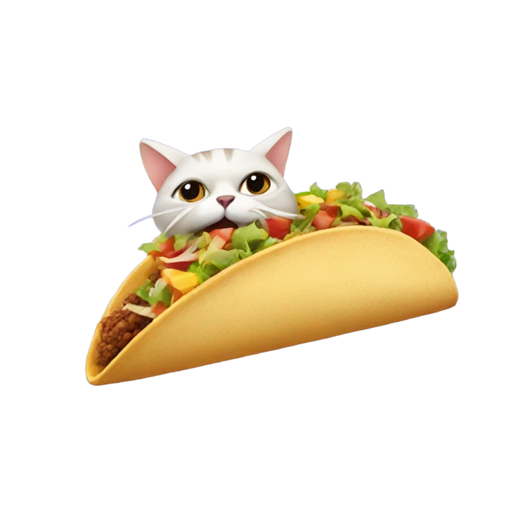 Cat eating a taco emoji