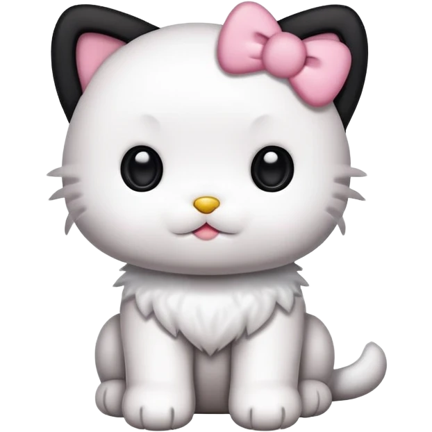 hello kitty as a puppy with black floppy ears emoji