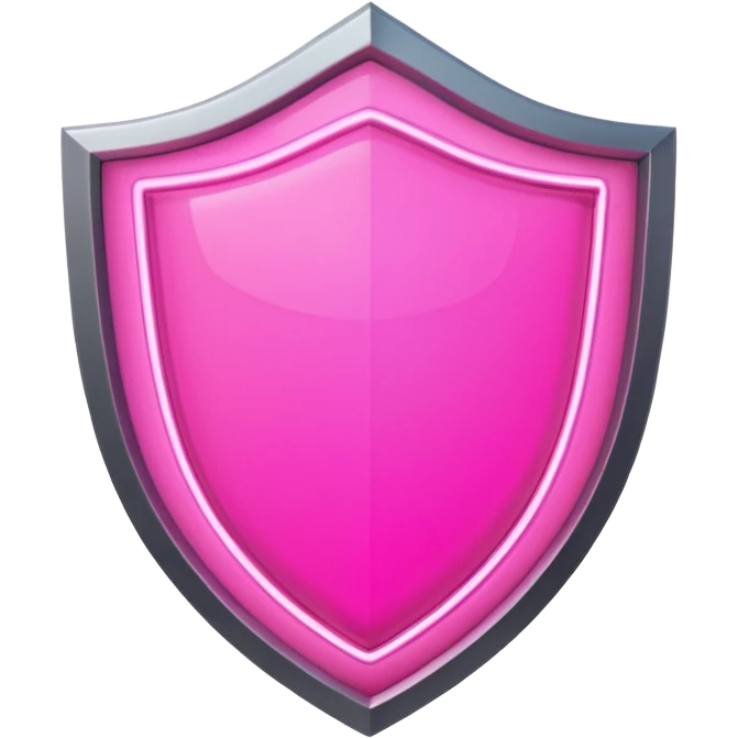 pink neon shield with white frame emoji