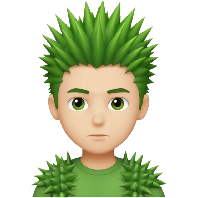 Boy with Spiky Hair – green spikes emoji