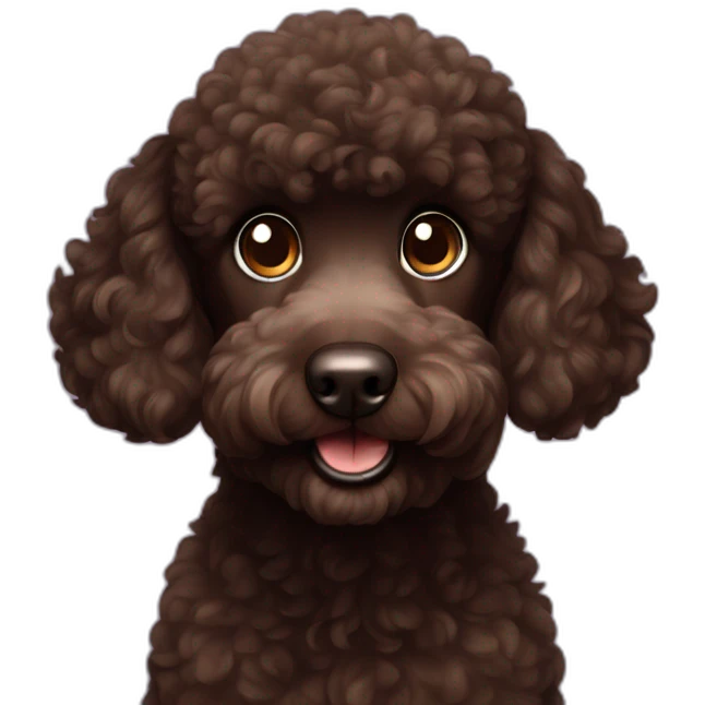 Mischievous Dark brown poodle emoji