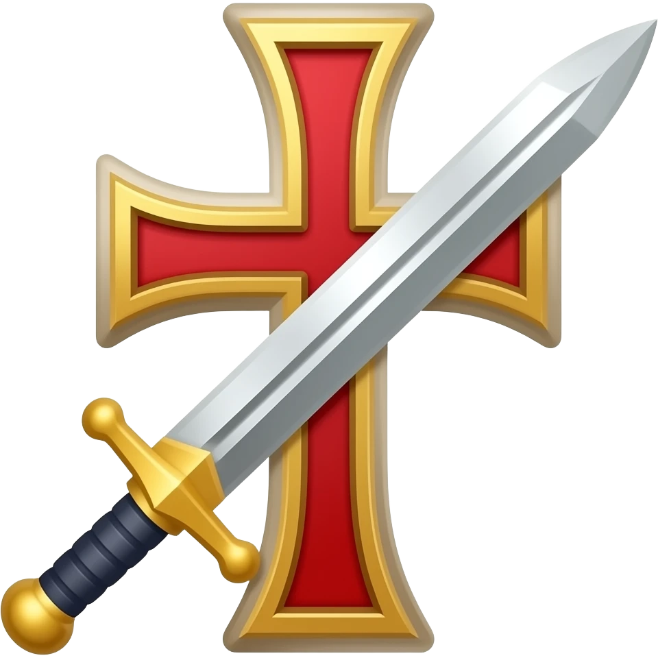 Crusader cross and sword emoji