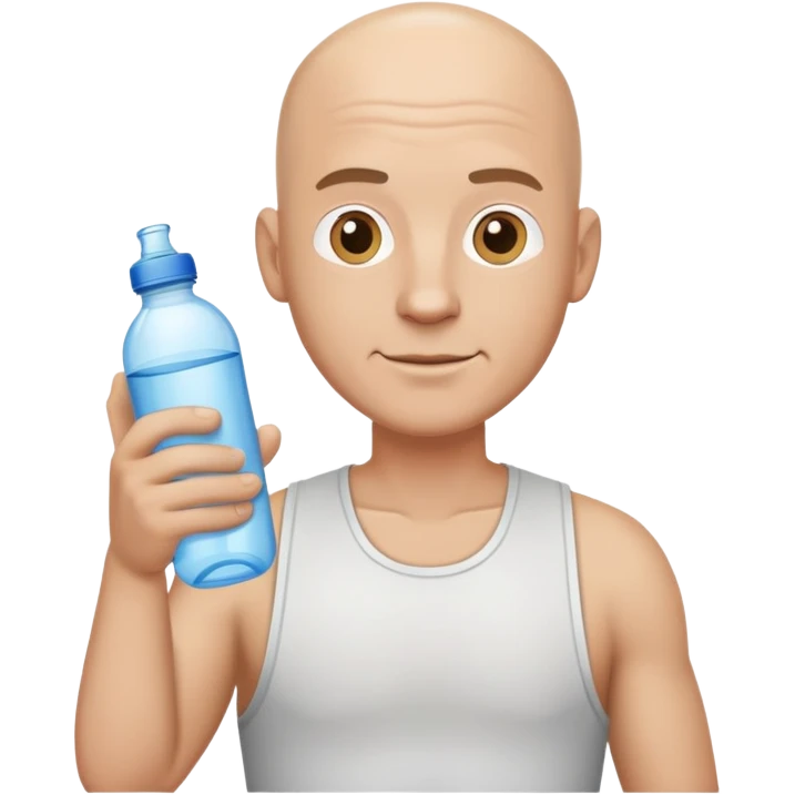 A white bald guy with a water bottle ￼ emoji