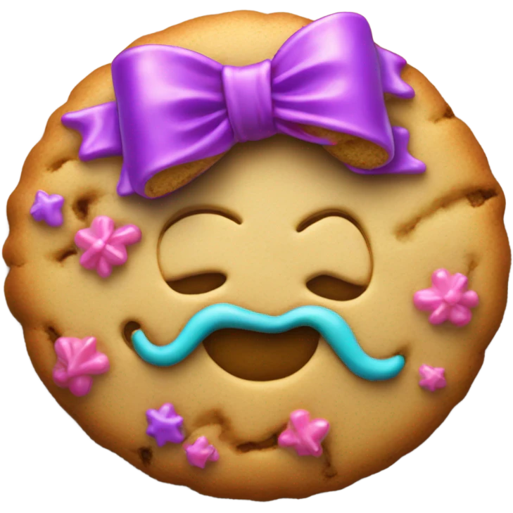 A bow on a cookie  emoji