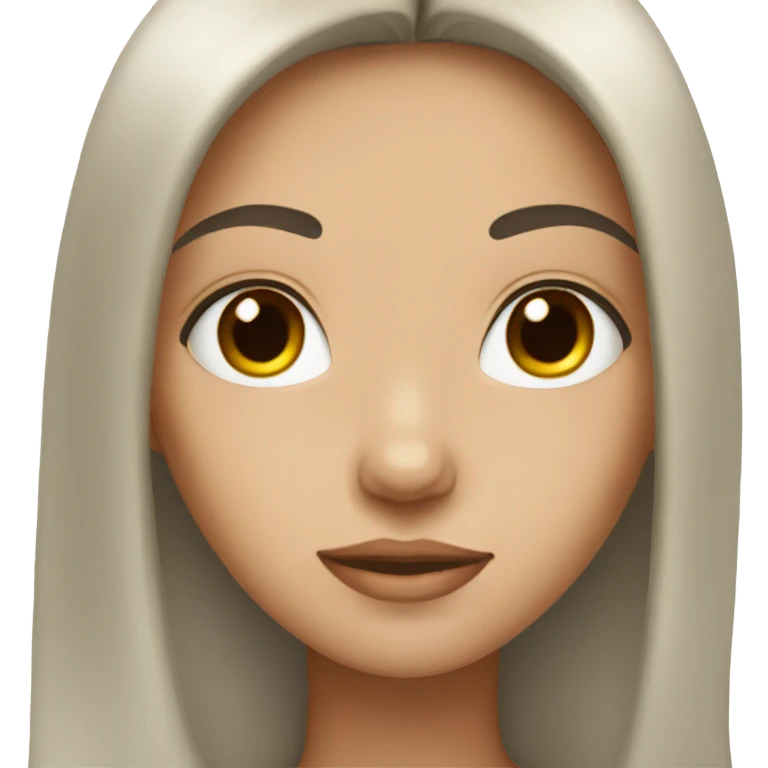A girl with brown eyes and long black hair emoji