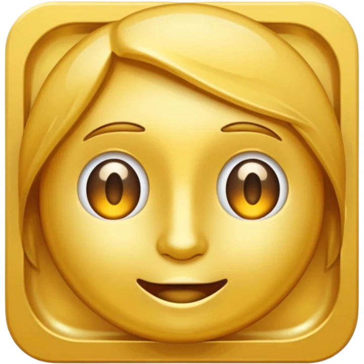 eine goldene schallpatte die ein cartoon gesicht drauf hat und lächelt emoji