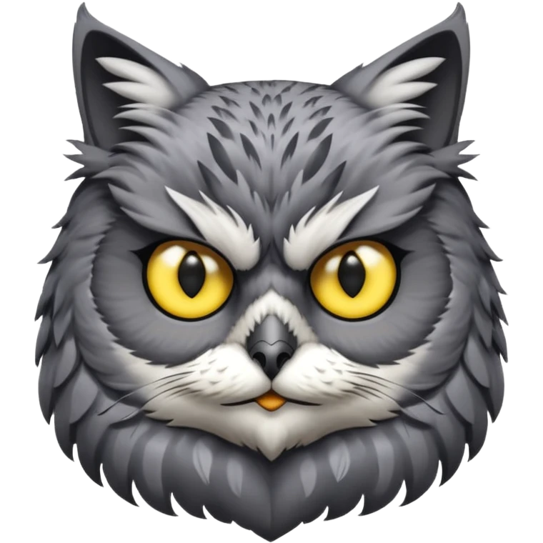 Give it a cat head with a owl body emoji