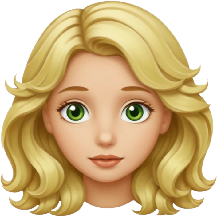 blonde girl eith eyes hazel green and corona olateada emoji