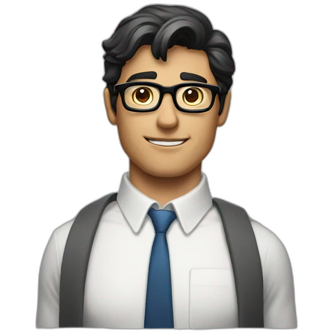 Clark Kent open his shirt emoji