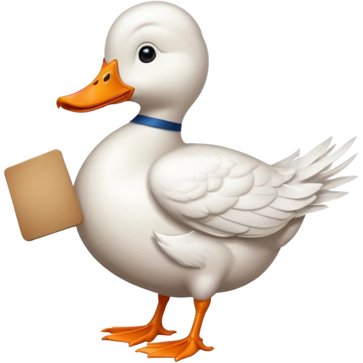 Duck holding large blank sign emoji