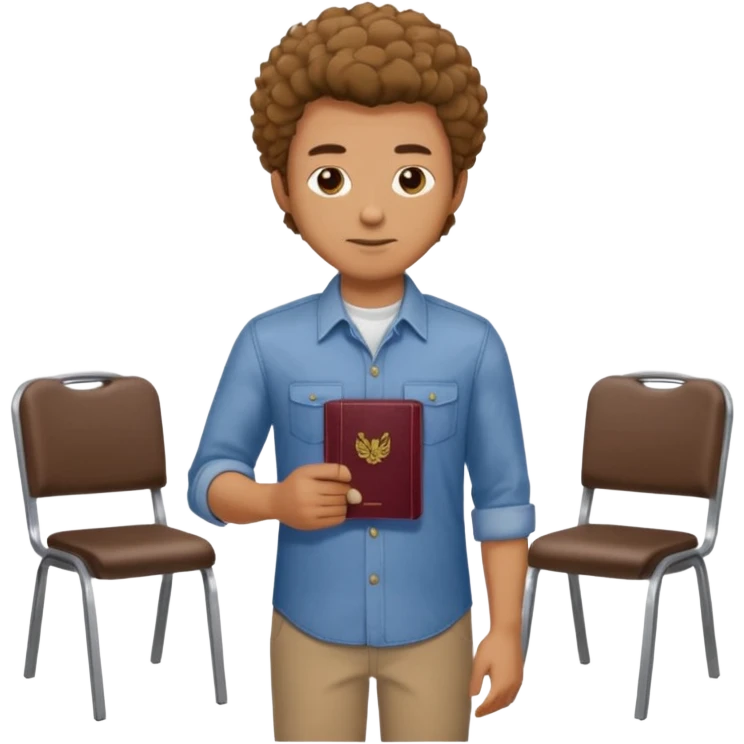 man with coily chairs passport emoji