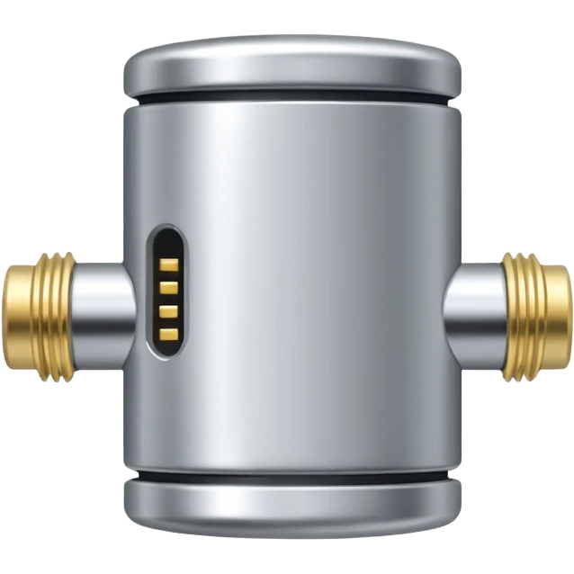 small metallic connector pin front view. emoji