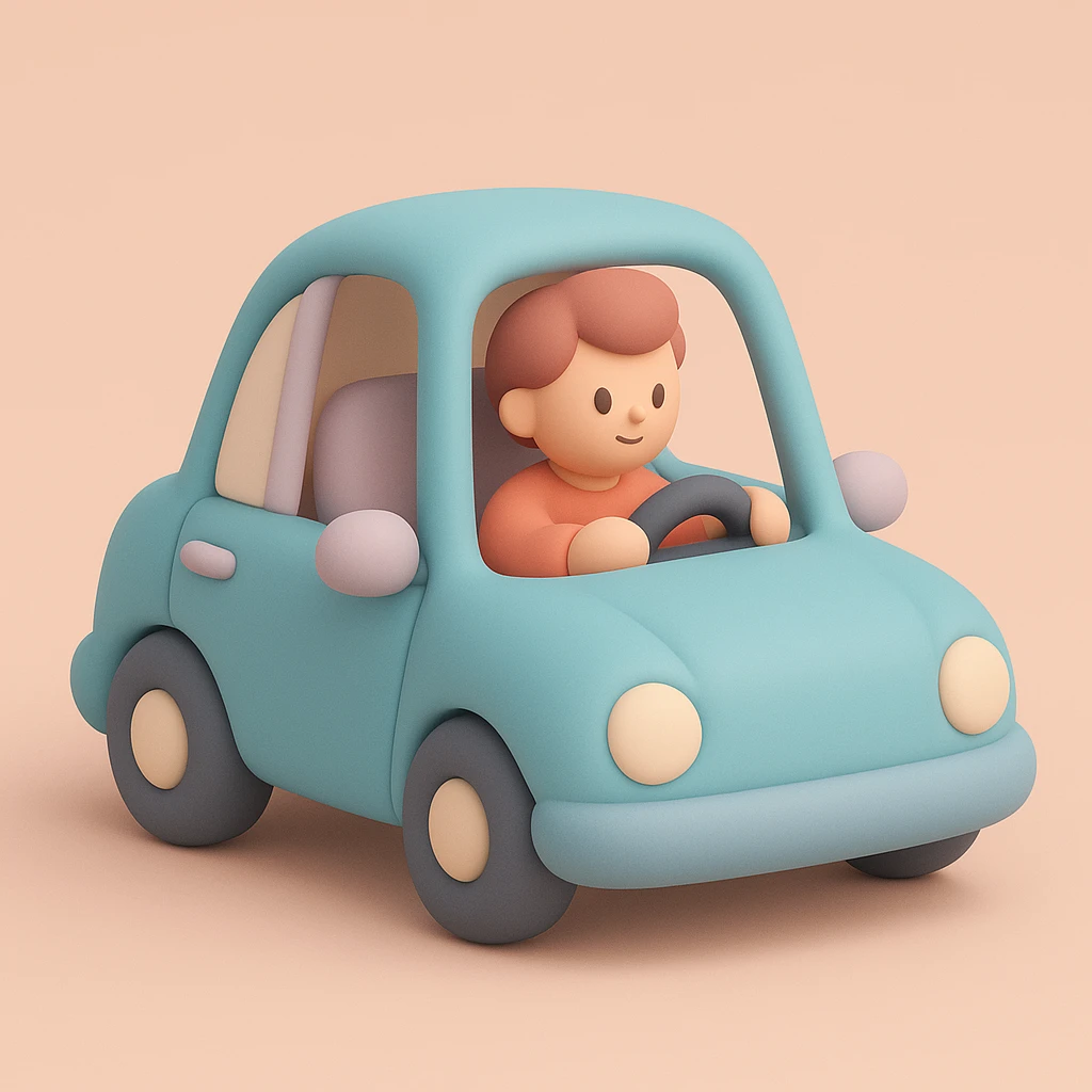 person driving a car emoji