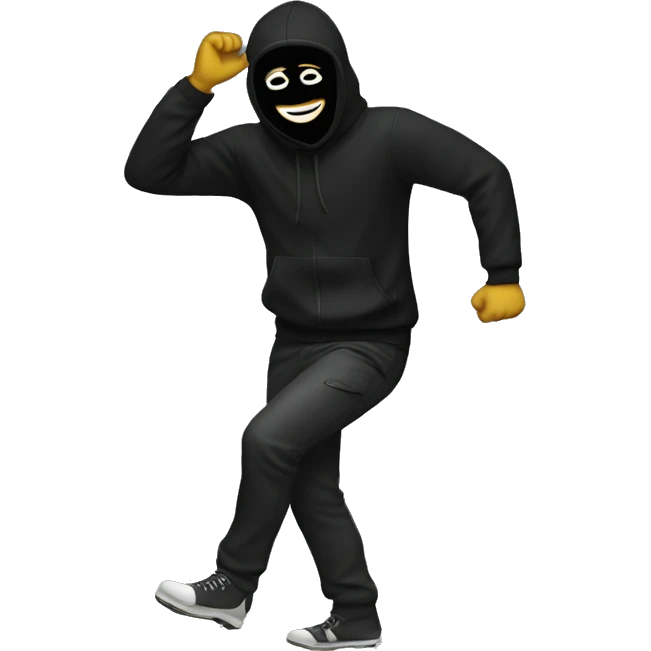 man in ski mask dancing emoji