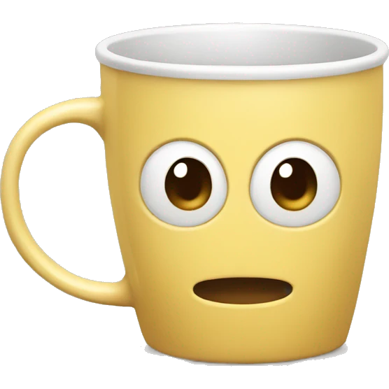 Coffee mug with butter color emoji
