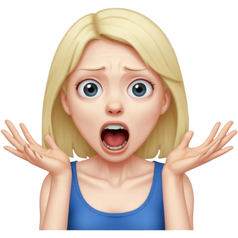 Girl pretending to choke herself & screaming  emoji