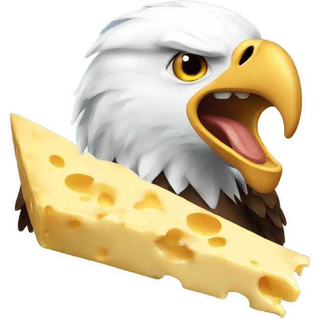 Eagle eating cheese emoji