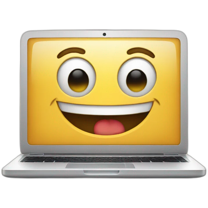 a laptop that is happy emoji