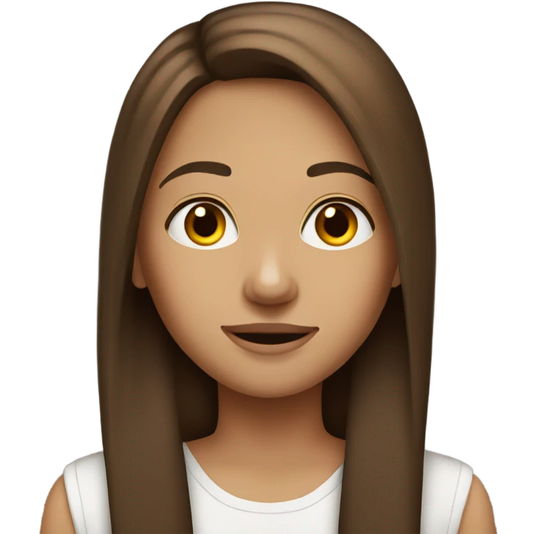 girl in a straight long brown hair  emoji