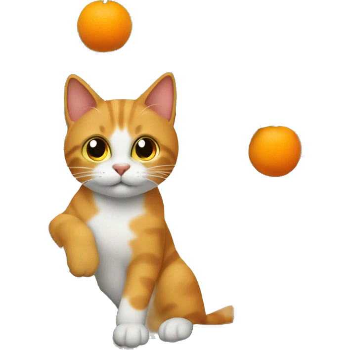 Gato naranja en un árbol  emoji