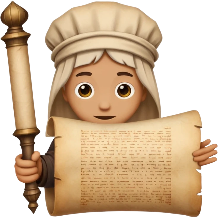 person with old scroll judgment emoji style emoji