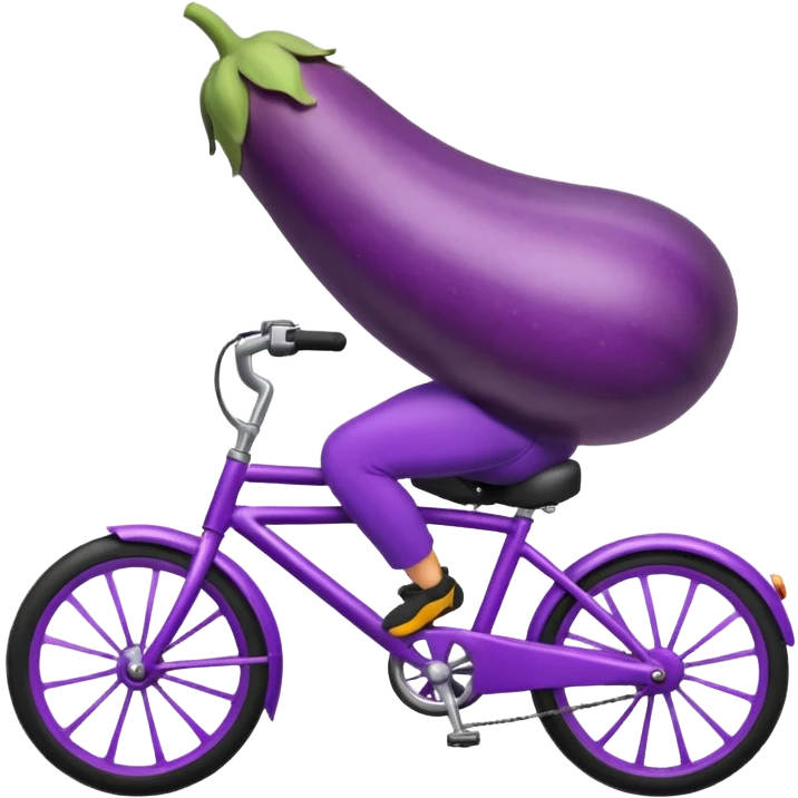 Eggplant riding a bike emoji