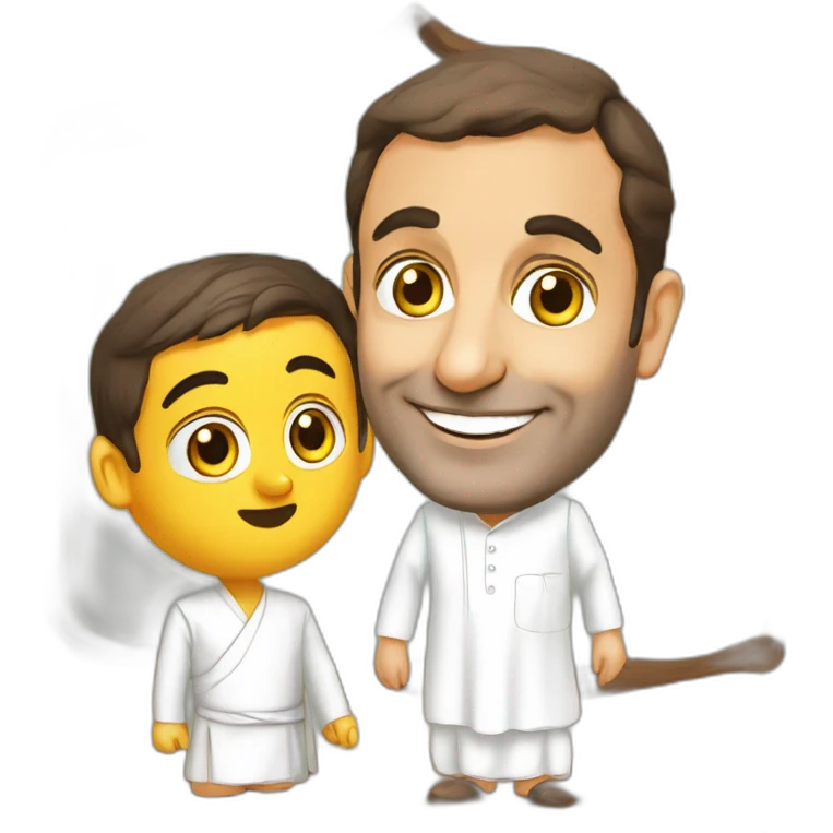 Rahul gandhi with Gandhi ji emoji