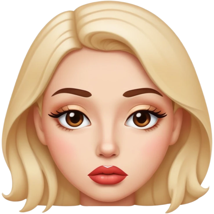 full glossy pouty baddie lips with lip liner emoji