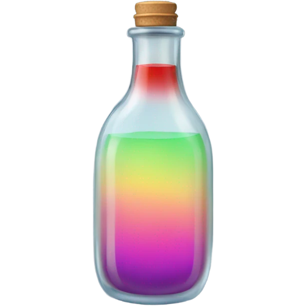 a transparent bottle with liquid inside emoji