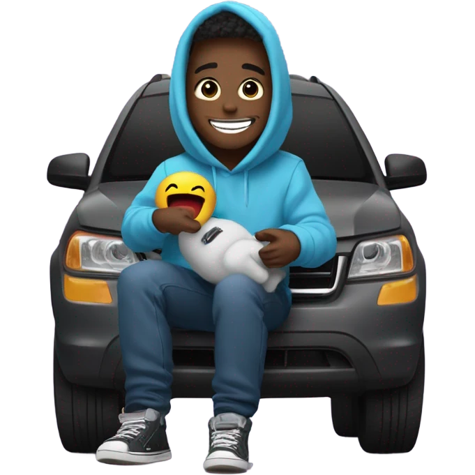 Discord mod in a car being an among us fanboy emoji