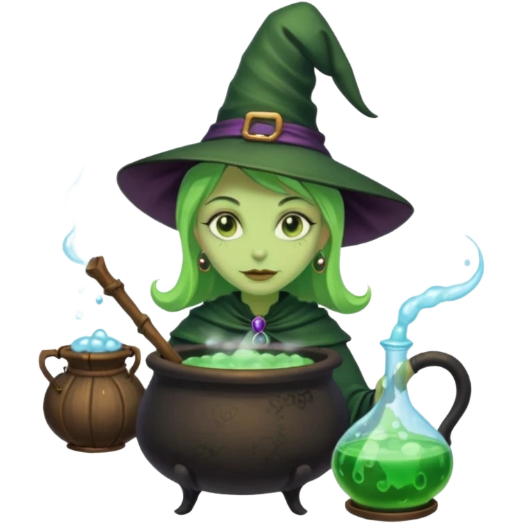 green witch cooking potion emoji