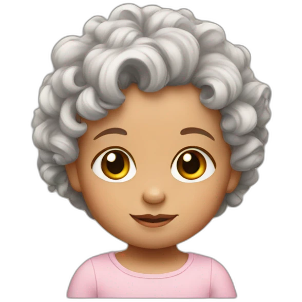 Baby with curly and Brown hair emoji