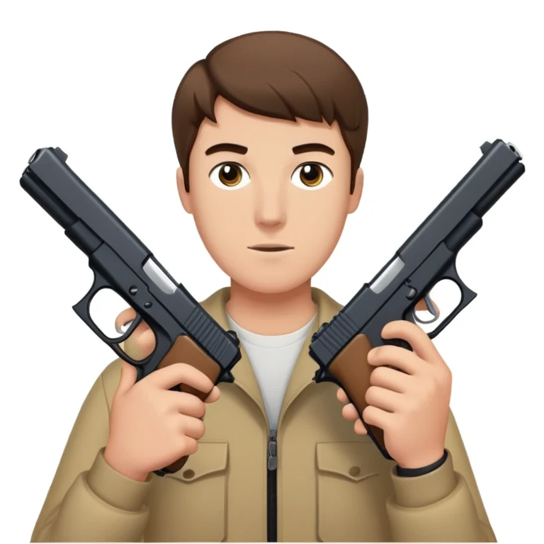 Mr beast holding 2 glocks emoji