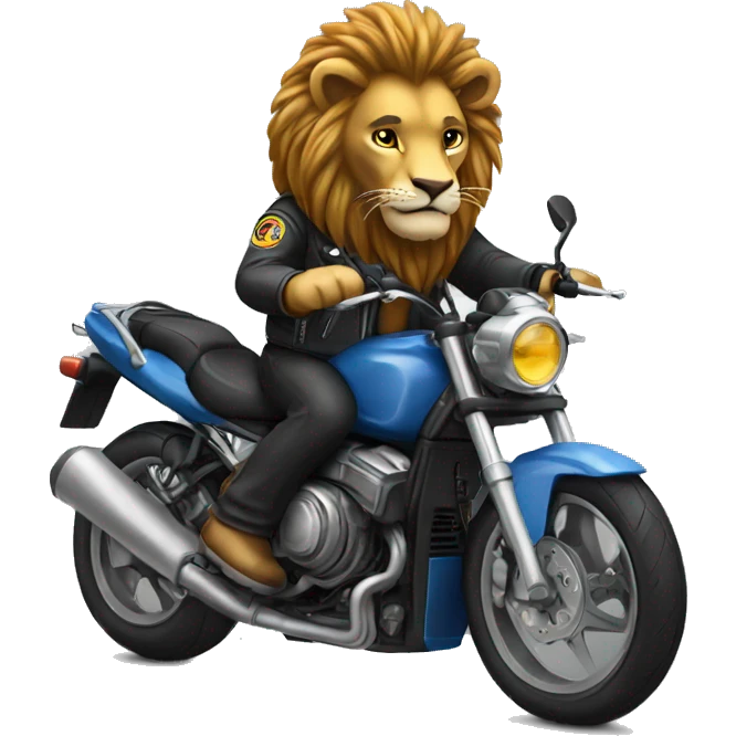 Lion drive motorcicle emoji