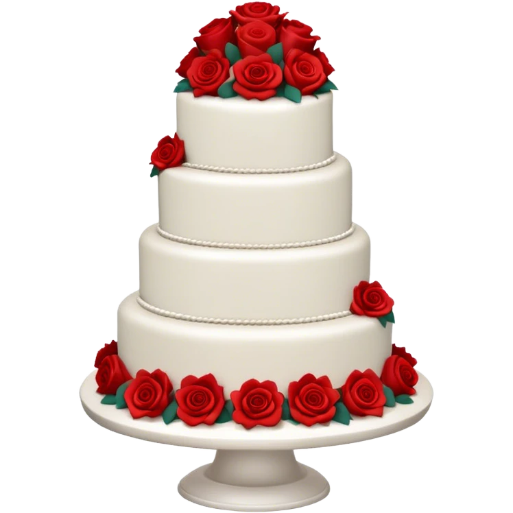 Wedding cake with red roses emoji