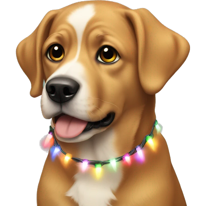 Dog with christmas lights  emoji