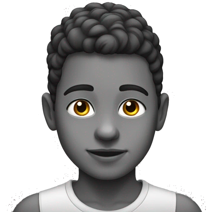 greyscale portrait of a boy emoji