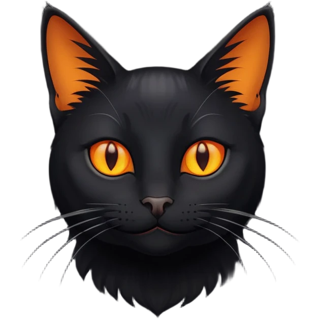 Black cat with a cunning smile emoji