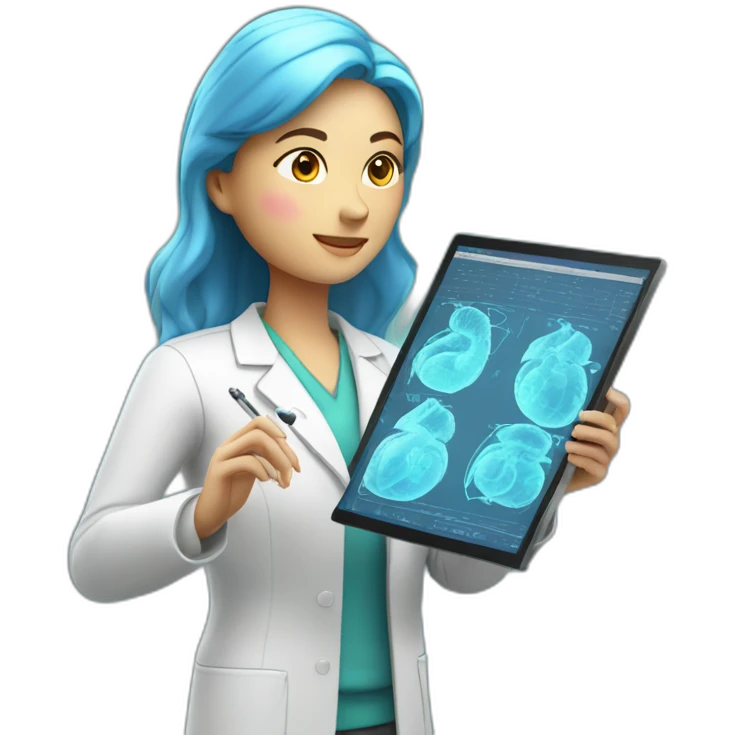 Biomedical-Engineer-studying-hologram-3d-model-of-breast emoji