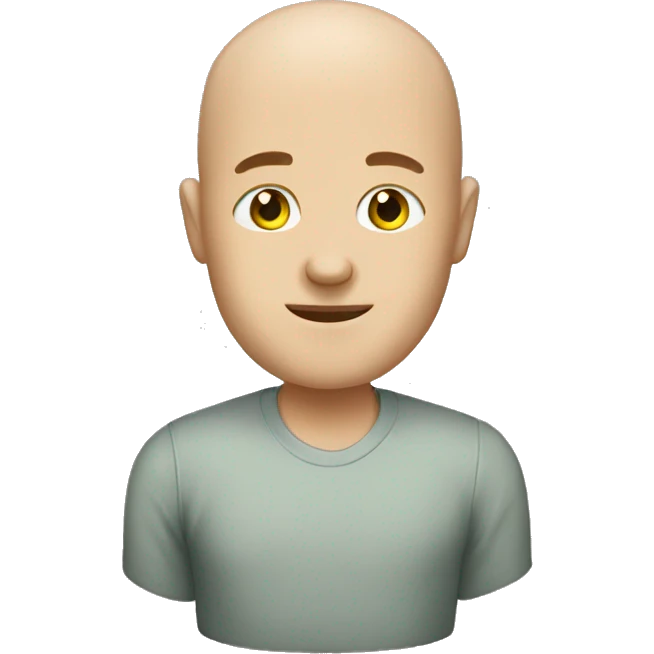 Bald man with pickle emoji
