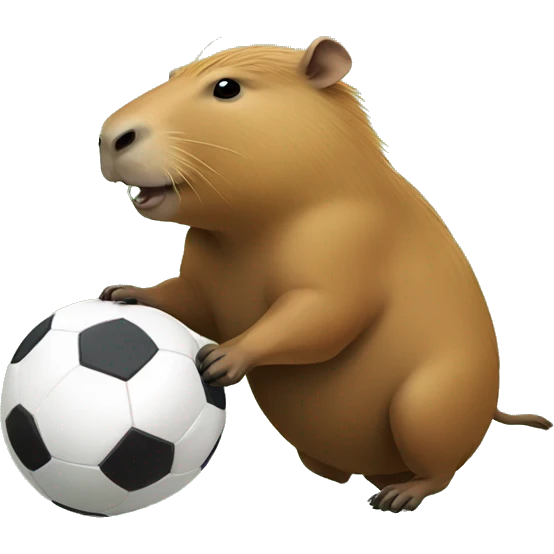Capybara playing soccer emoji