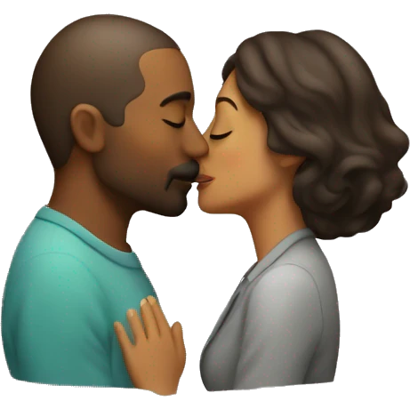 Man kissing woman emoji