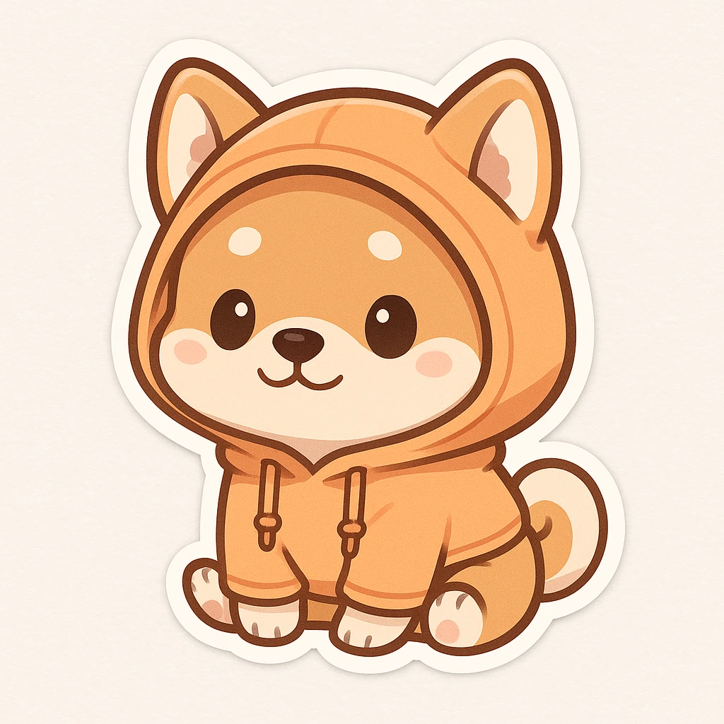 Dog wearing hoodie emoji