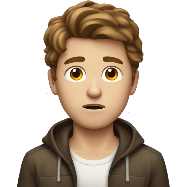 Brown haired white Boy annoyed emoji