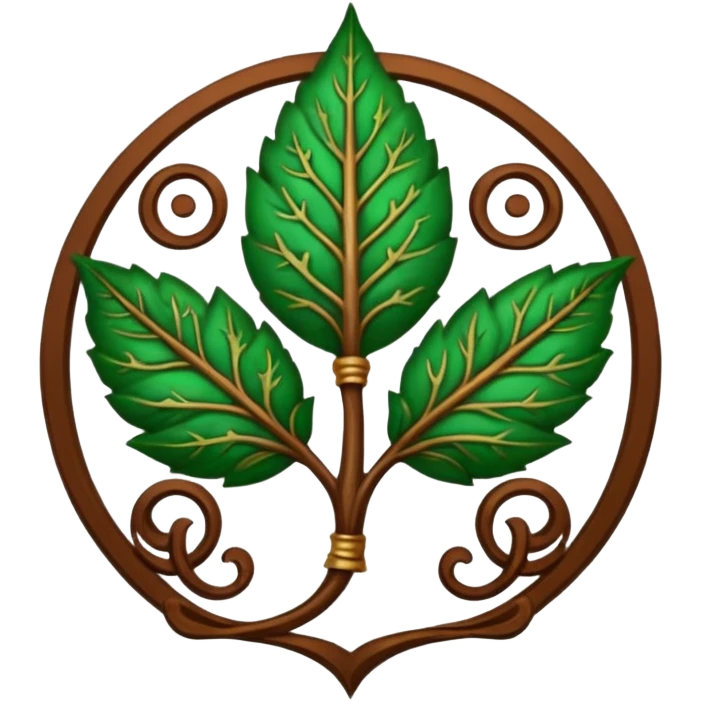 Wiz 101 casting sigil brown and green leaf life school inspired  emoji