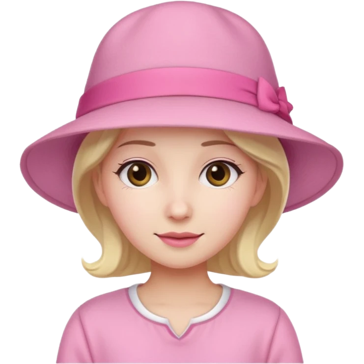 cute person in pink outfit and a hat emoji