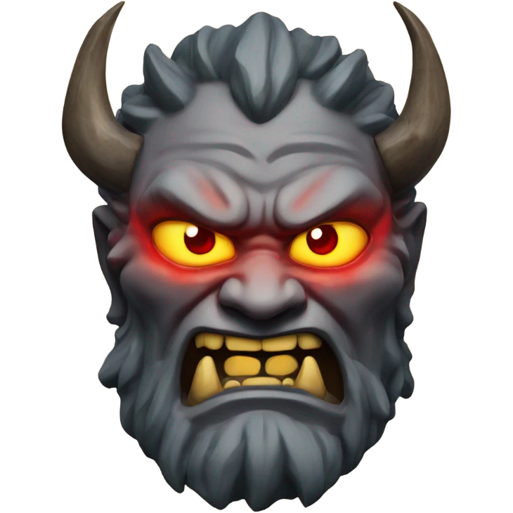 Oni with a lustrous power red eyes strong overlay stone emoji